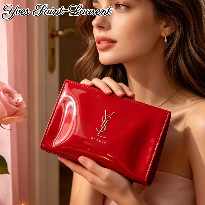 Women Bags Ysl - Pochette Cosmetica YSL in Pelle Verniciata